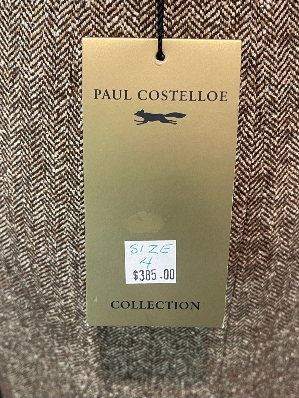 Paul Costelloe Designer Luxury Silk Wool Herringbone Peplum Skirt Suit Size 4 - Picture 11 of 12
